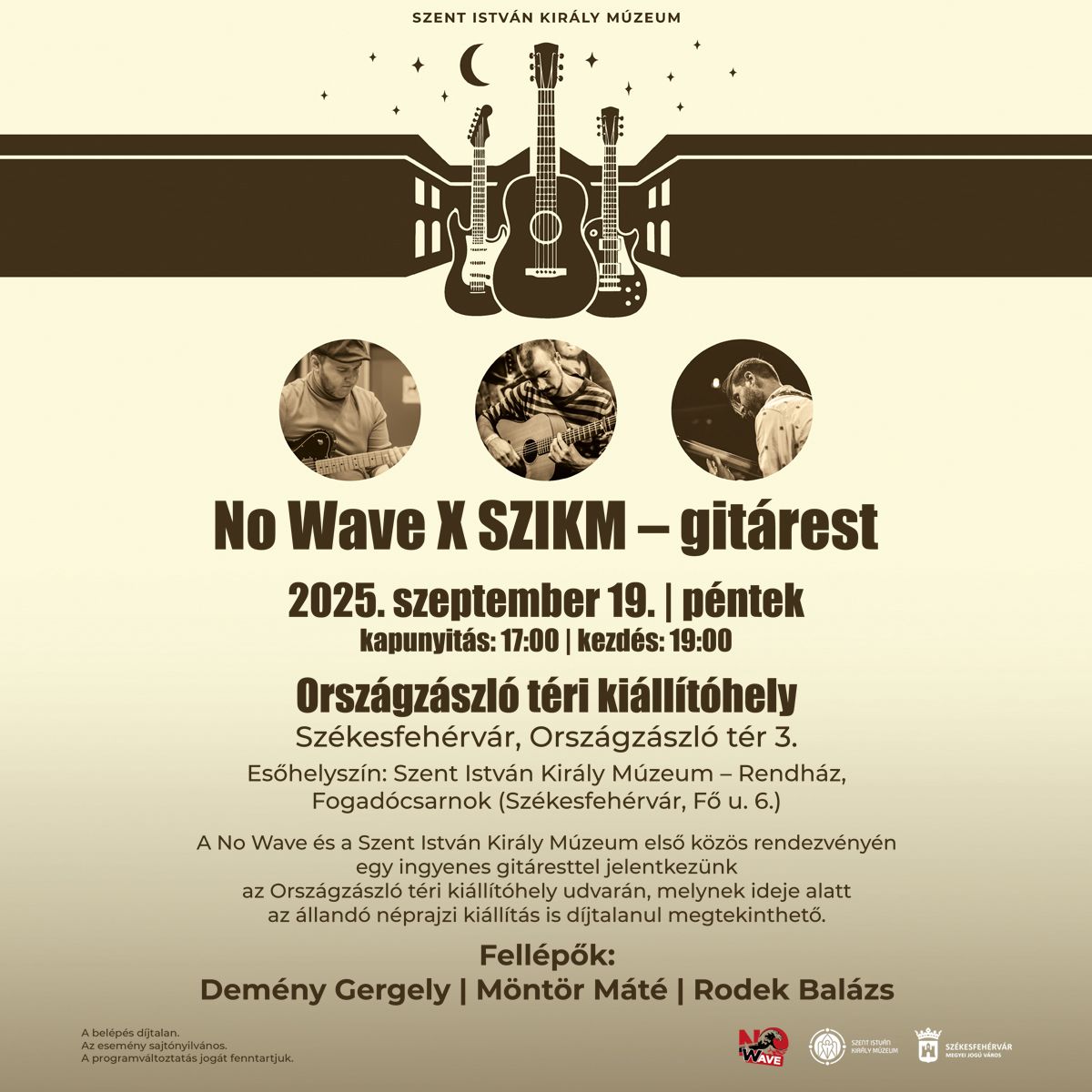 Gitárest a múzeum Országzászló téri kiállítóhelyének udvarán